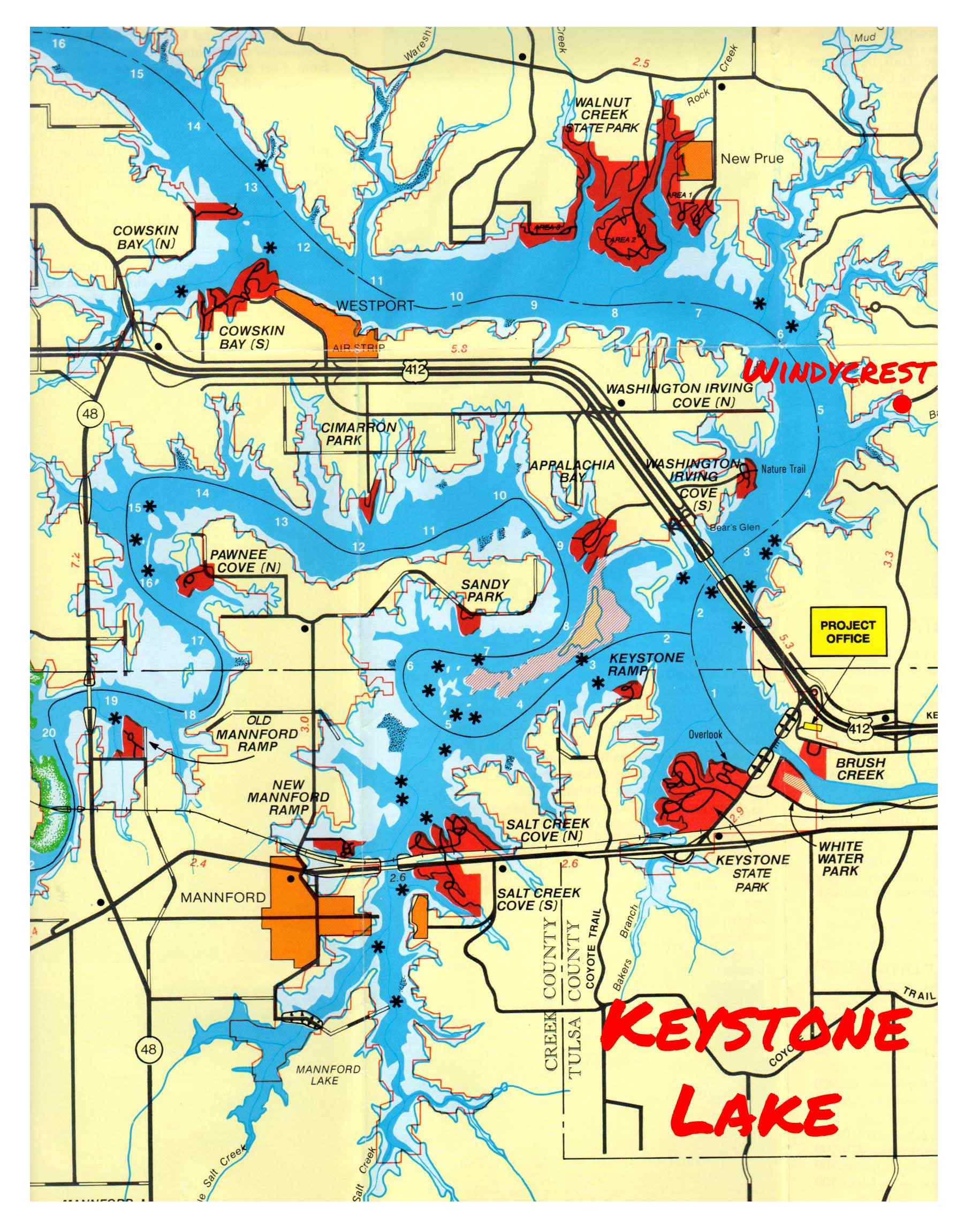 large keystone map, Prue, OK