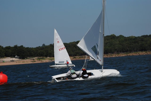 MC Scow rounding a race mark